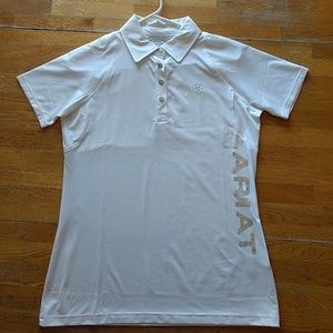 Women's white Ariat heat series polo